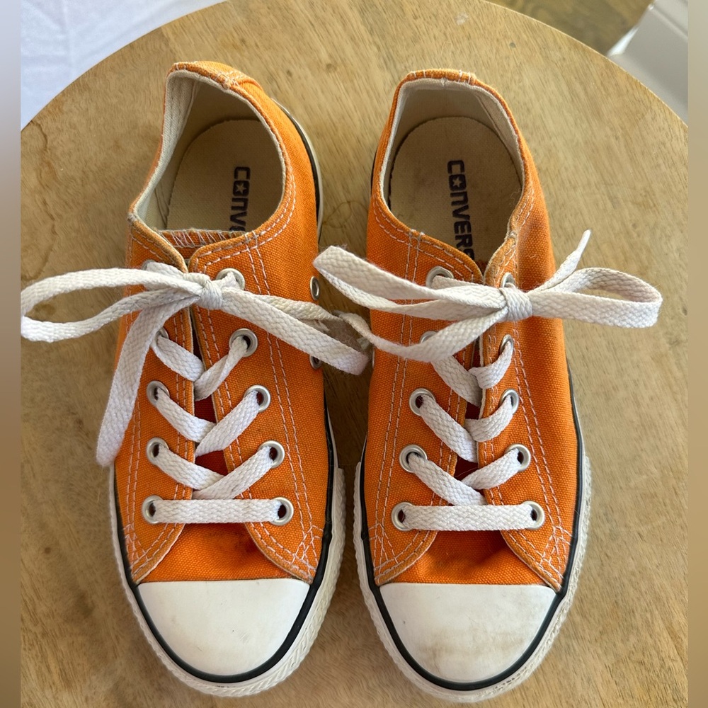 Orange Converse, kids size 13, Good condition.